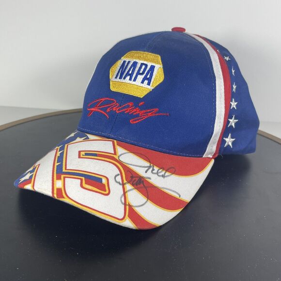 NASCAR Hat Cap SIGNED Chase Authentics NAPA Racing Blue Red Michael Waltrip #15 - Picture 1 of 9